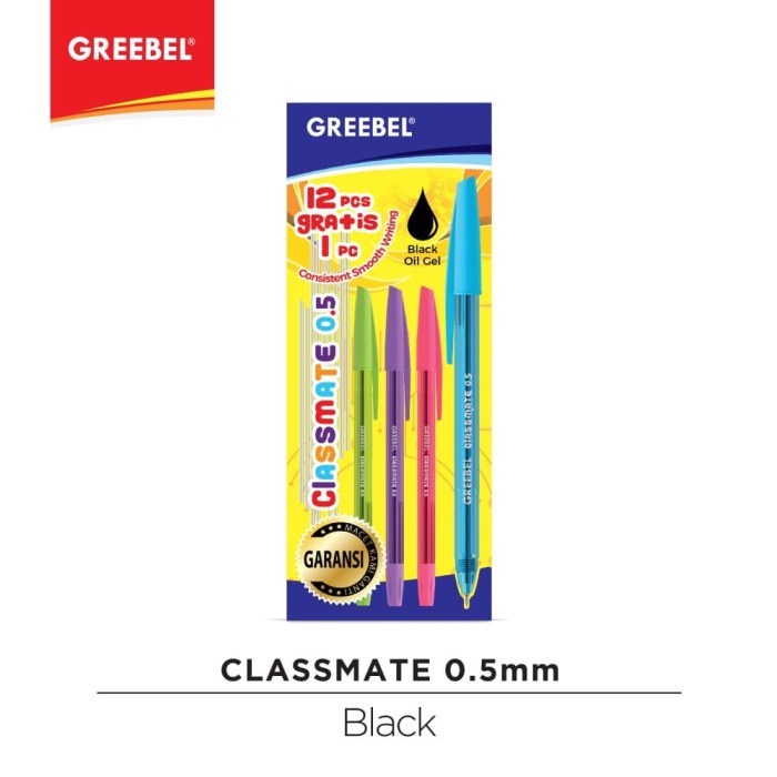 

Terlaris GREEBEL BALLPEN CLASSMATE 0.5 BLACK (12+1)