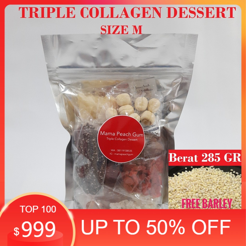 

Terlaris Triple Collagen Dessert Size M ( Peach gum , Snow bird nest , honey locust ) BONUS PEACH GUM Spt Gbr