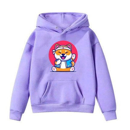 SWEATER SHIBA HOODIE ANAK BAHAN FLEECE