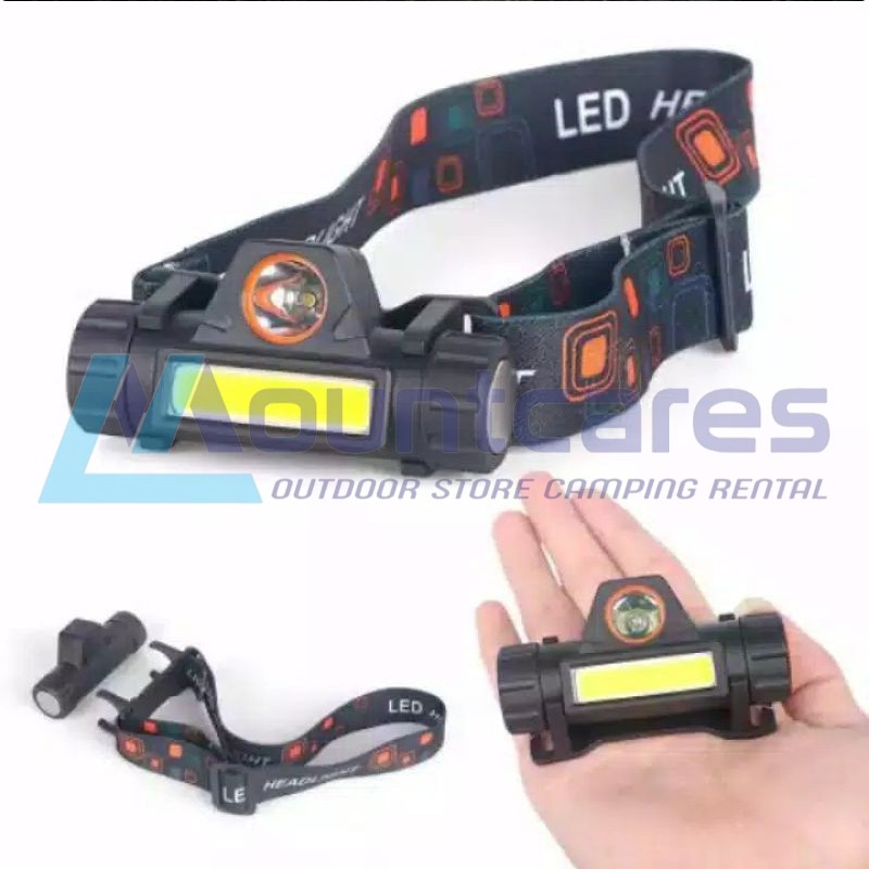 Headlamp Waterproof High Power COB Recharge Senter Kepala Led COB Super Terang Bermagnet