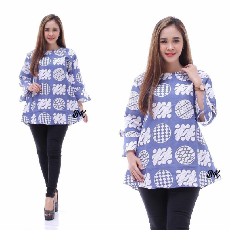 BLOUSE BATIK ATASAN INDIGO //Blouse Batik Indigo Atasan //Batik Modern Batik Soft Pekalongan