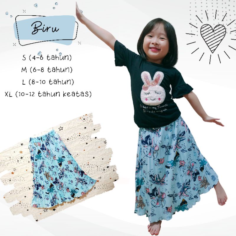 ROK PANJANG PLISKET ANAK usia 1-12 TAHUN Printing Exclusive Super Premium