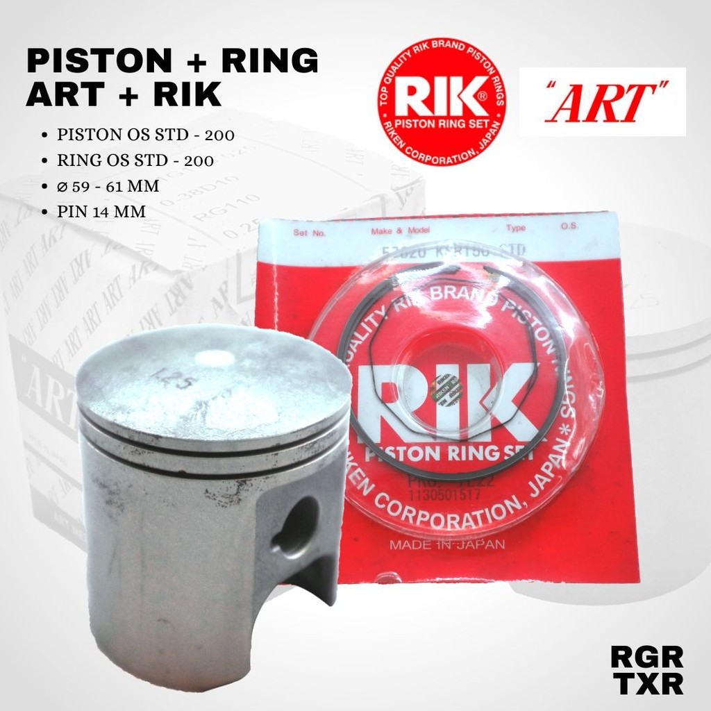 Seher Piston set ART TXR RGR + RING OS STD - 200