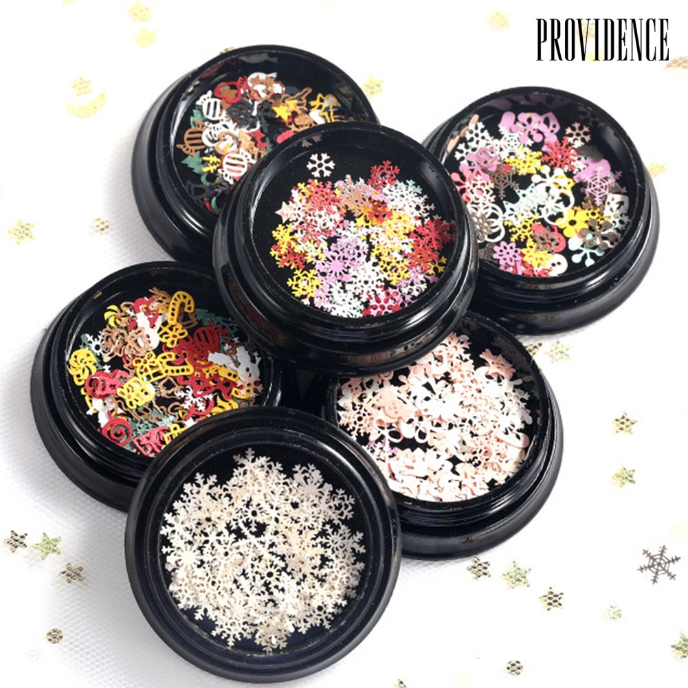 Providence 100Pcs/Box Ultra-thin Pearlescent Colored Christmas Snowflake Nail Art Sequins