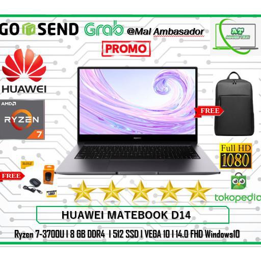SALE LAPTOP HUAWEI MATEBOOK D14 Ryzen 7-3700 8GB 512ssd Vega10 14.0FHD Wi10