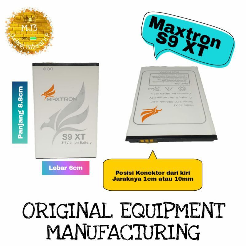 Baterai ORI Maxtron Pluto A9/S9/S9 Plus/S9 XT/S8-2020/ S8 Galaxy (pjg 8.8 lbr 6cm)