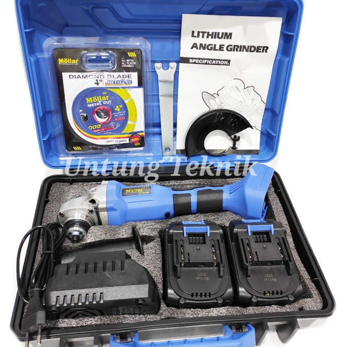 MOLLAR CAG20300 Brushless Cordless Angle Grinder Mesin Gerinda Baterai