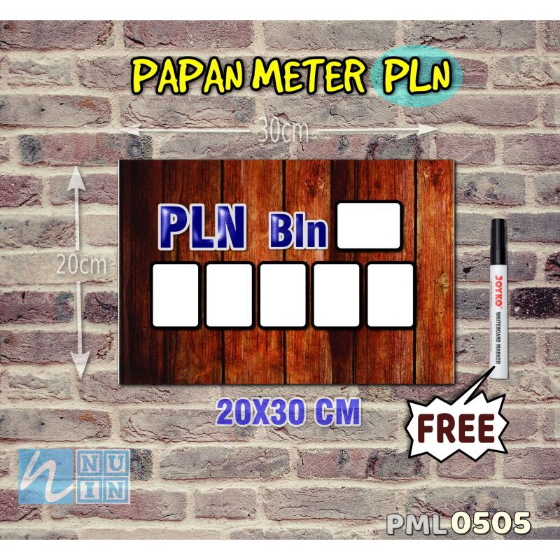 

Nuin Papan Meter Listrik PLN PAM motif Unik - Wooden 05
