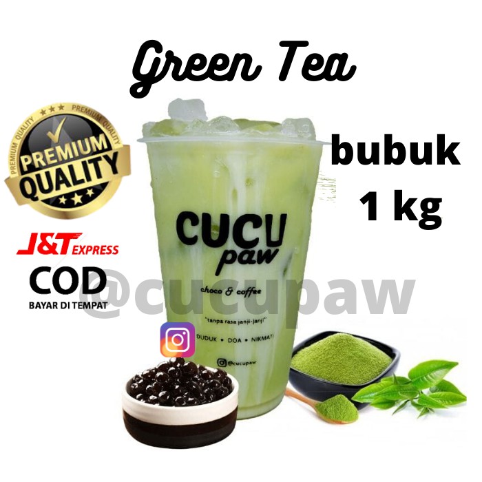 

BUBUK SERBUK MINUMAN PREMIUM KEKINIAN RASA GREEN TEA BUBBLE DRINK POWDER 1kg