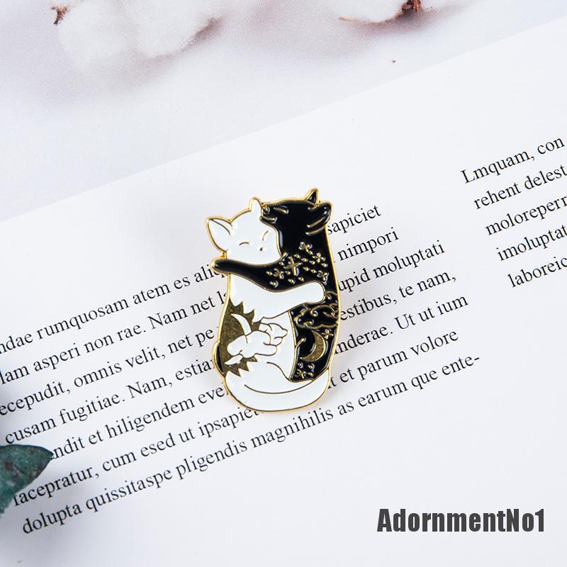 (Adornmentno1) 4pcs / Set Bros Pin Enamel Bentuk Kucing Lucu Untuk Aksesoris Pakaian / Tas