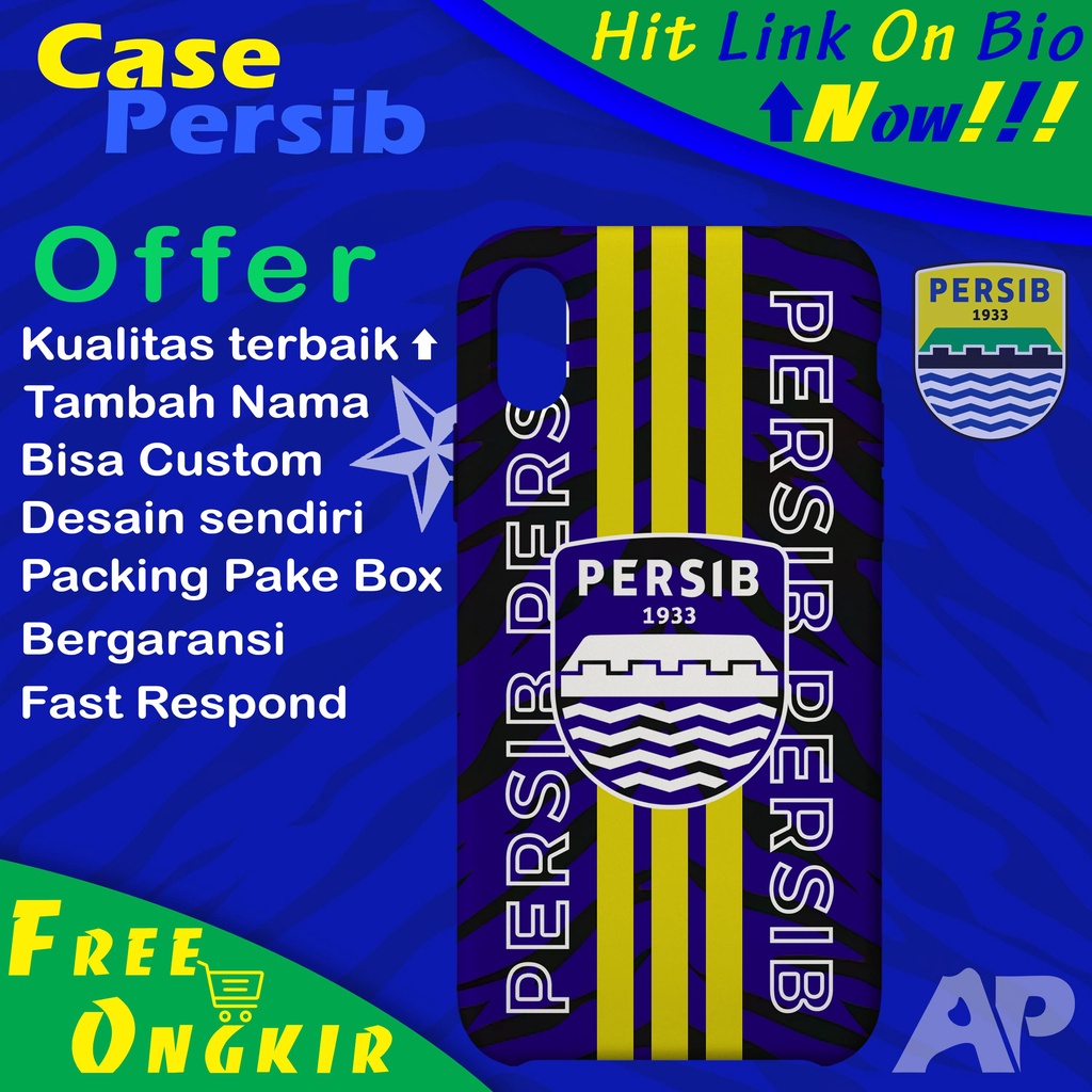 CASE PERSIB APPLE, OPPO, SAMSUNG, XIAOMI, VIVO, REALME, HONOR, ASUS
