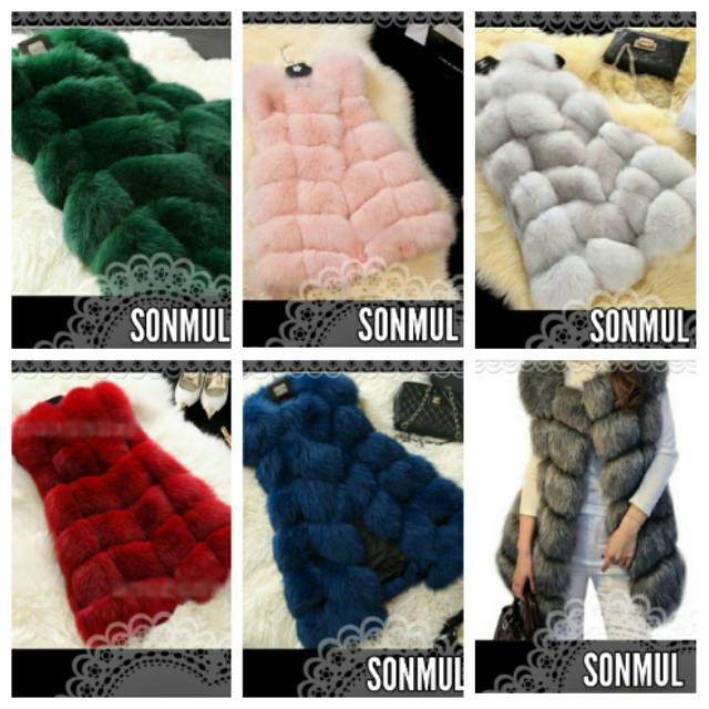 PREMIUM IMPORT WOMAN WINTER AUTUMN FUR VEST ROMPI BULU WANITA MUSIM DINGIN GUGUR