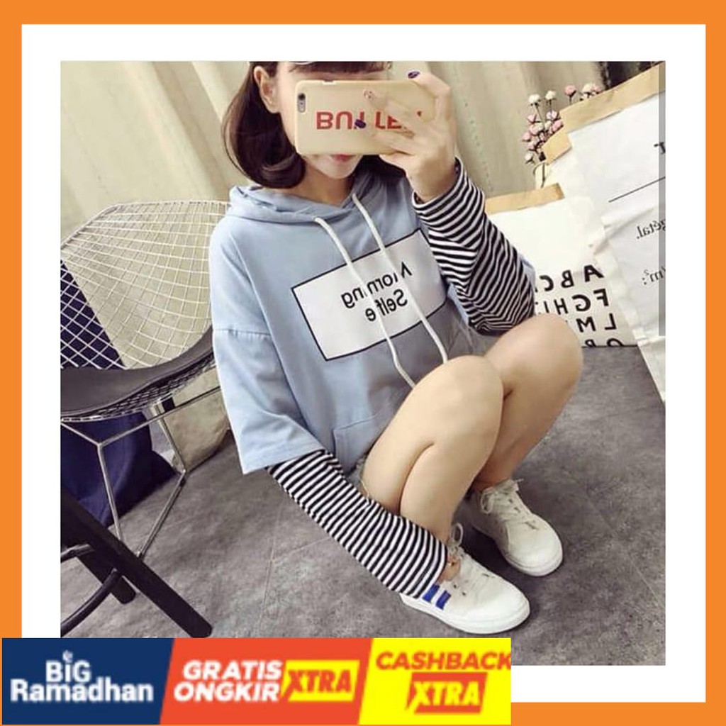 POLOS MOTIF MERAH PUTIH HITAM BIRU KUNING ASLI / Sweater Crop Hoodie Murah / Sweater Cop Hoodie