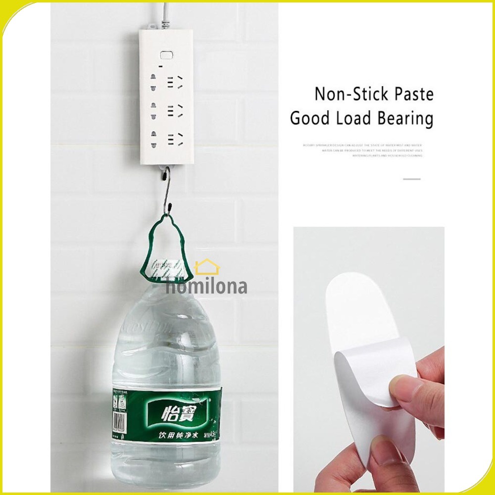 Liplasting Rak Gantungan Hook Wall Hanger Organizer Adhesive 10.3x4cm - TC23 - White