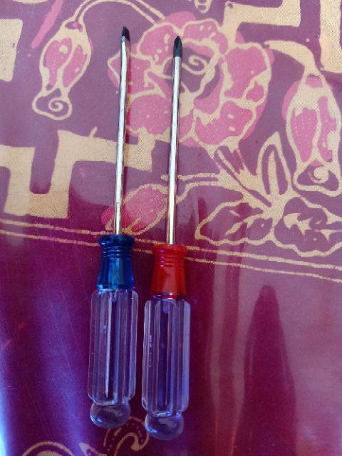 Obeng Radio Ats / Obeng Mini Panjang Min Dan Plus ( +-) 4 Ukuran Varian Murah