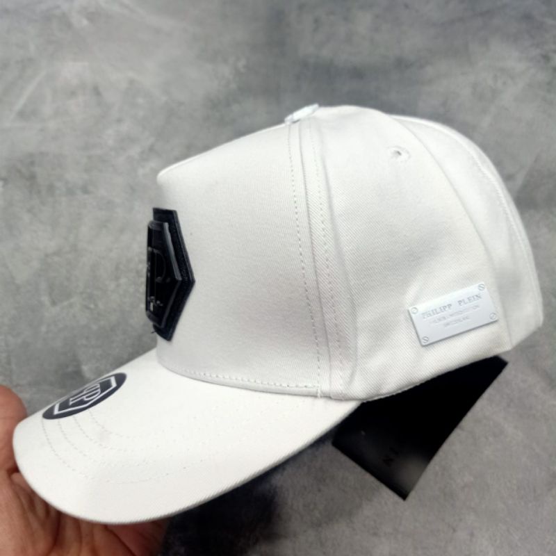 Topi P Plein White Logo Black Topi Baseball Super Premium Quality