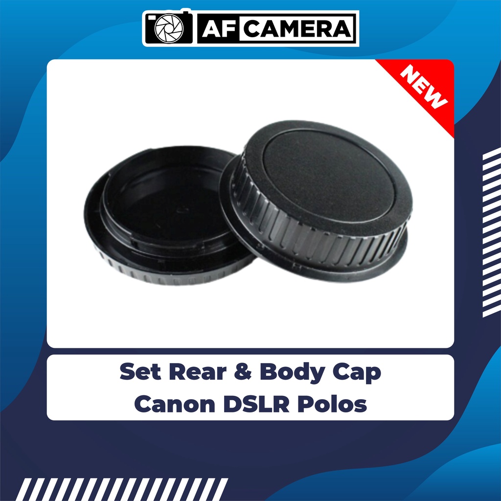 Set Body Cap &amp; Lens Rear Cap Cover Canon Polos 1000D 1100D 1200D 1300D 450D 500D 550D 600D 60D 6D 5D 7D 80D 700D 750D 200D 100D Tutup Body Lensa Kamera