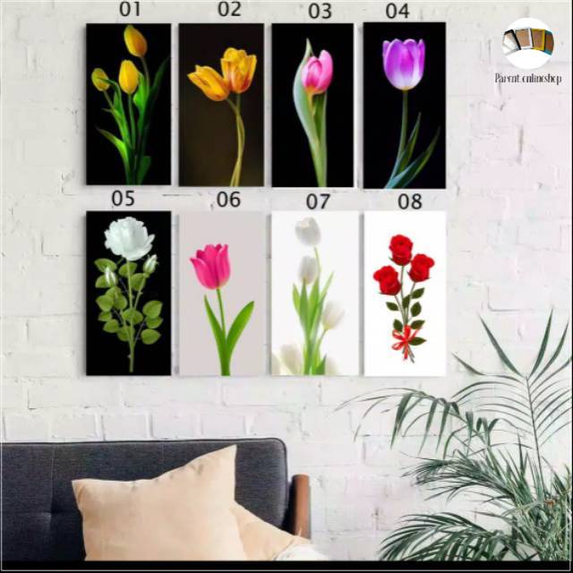 Hiasan dinding wall decor dekorasi hiasan gantung gambar pajangan bunga mawar tanaman plant