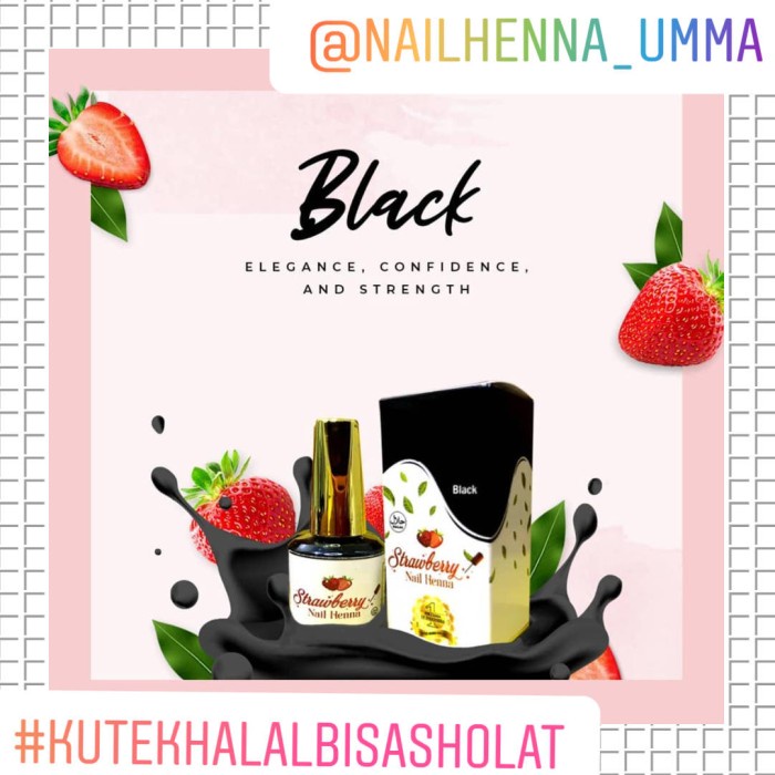 Strawberry Nail Henna Kutek Henna Original - Hitam