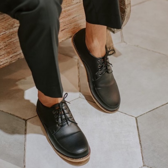 Sepatu Pantofel Pria Kulit Formal Casual - Gain Black