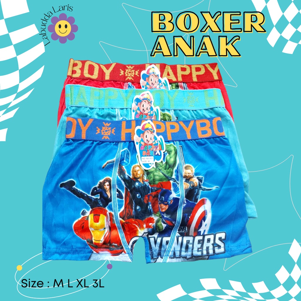 CD Boxer Anak Celana Dalam Sempak Cangcut Cawet Anak Bayi Balita Cowok Laki Laki Import Murah Motif 