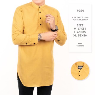 Credomenstore Baju  Gamis  Pria  Lengan Panjang Mustard Tua 