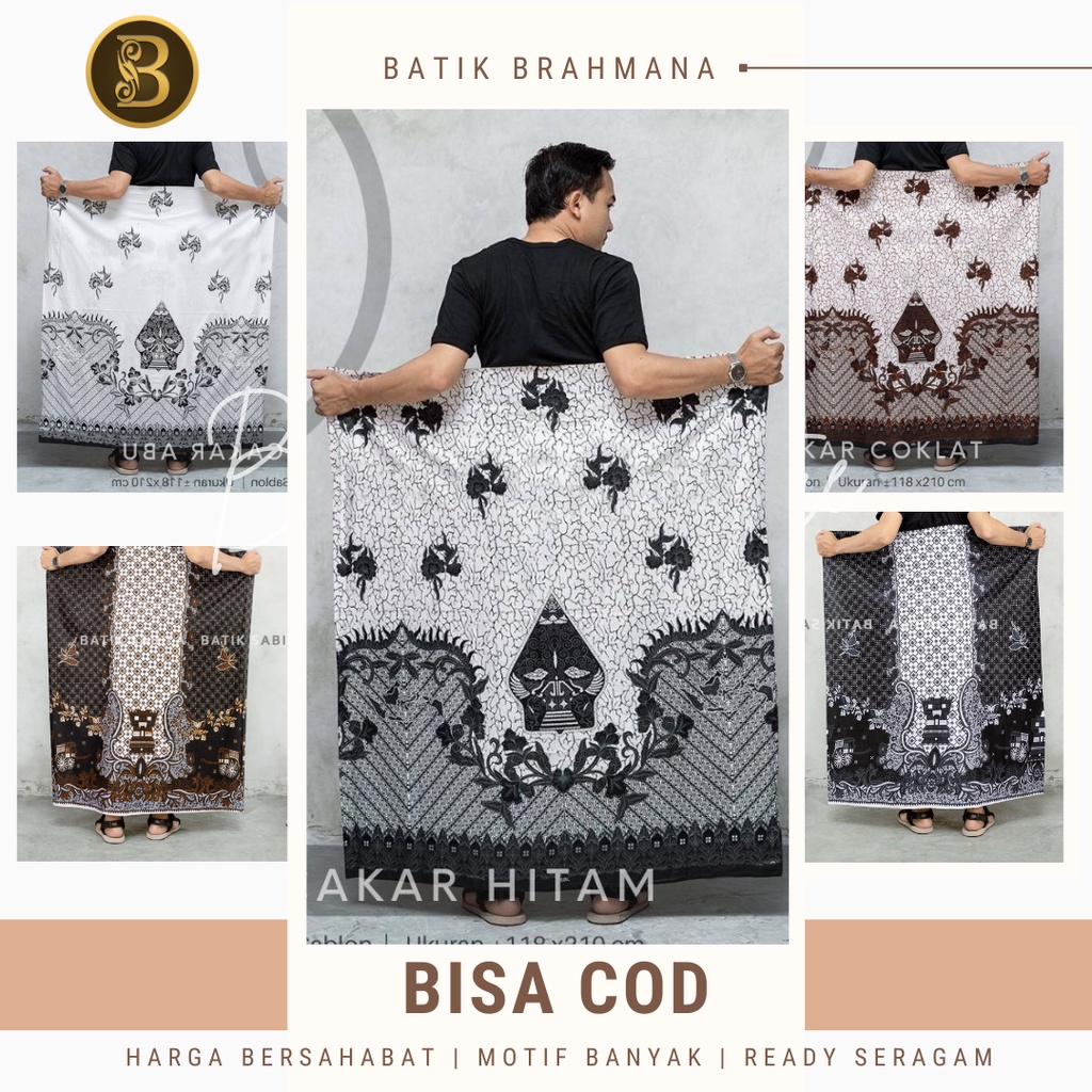 Sarung Batik Pria / Sarung Batik Motif Wayang Aksara Jawa / Sarung Batik Santri ± Tinggi 120 Lingkar