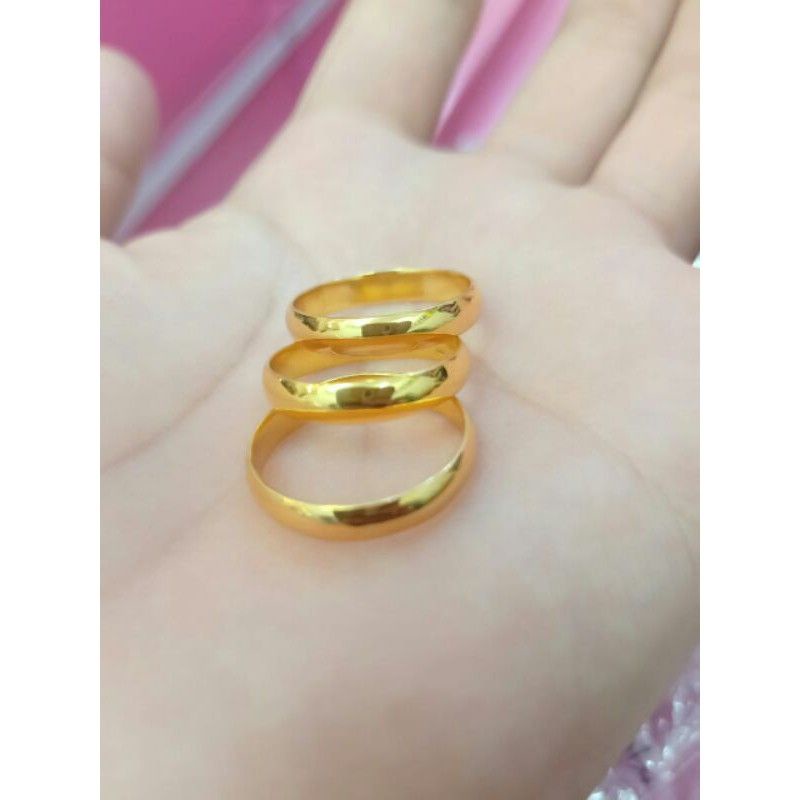 CIN CIN RING POLOS PERAK MURNI LAPIS MAS 24K