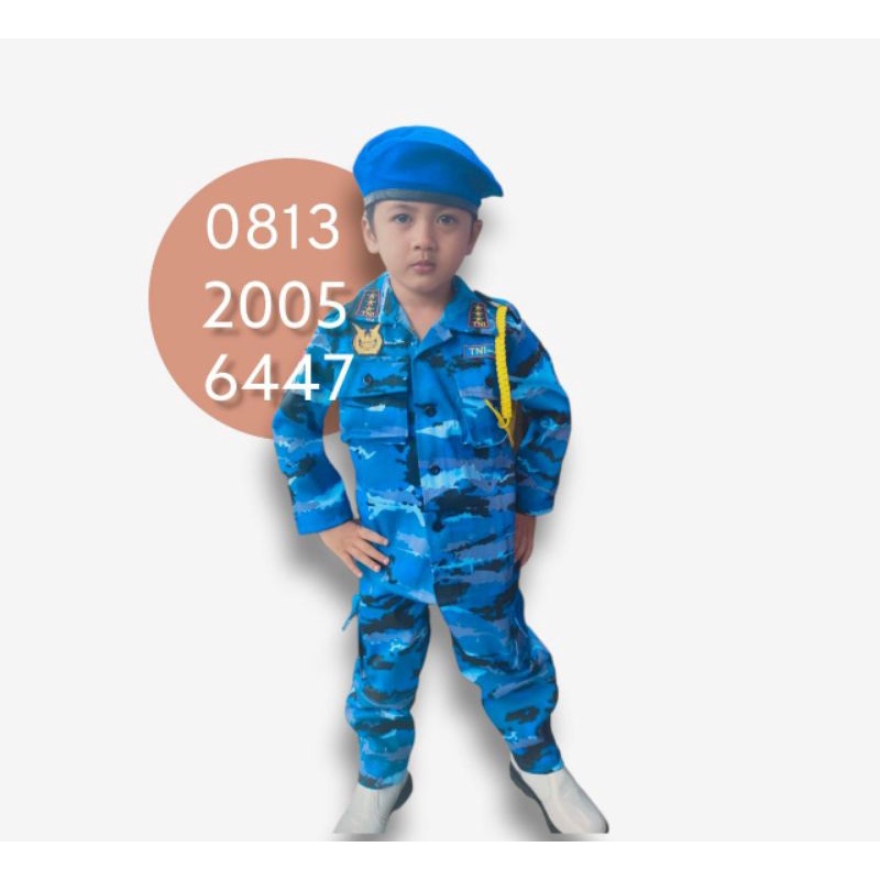 Seragam baju PDL TNI AU loreng army anak