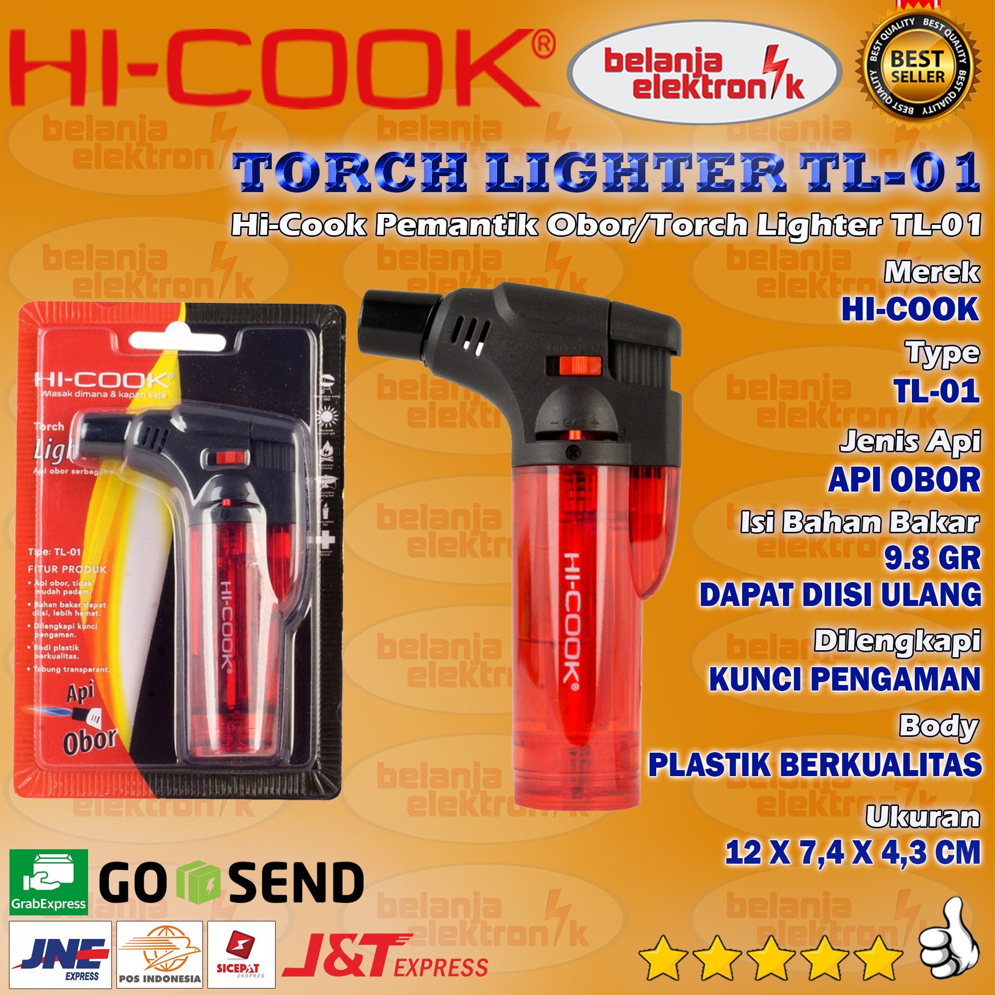 PEMANTIK OBOR/KOREK API GAS HICOOK TORCH LIGHTER TL01 Shopee Indonesia