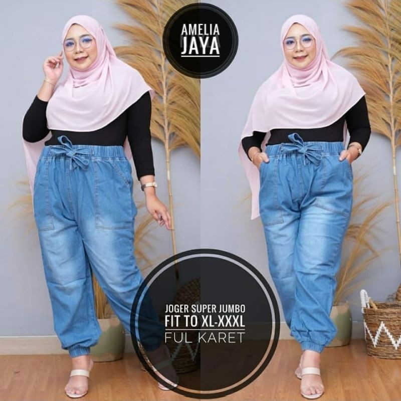 Celana Joger Jeans Murah ukuran Jumbo XXXL Big Size