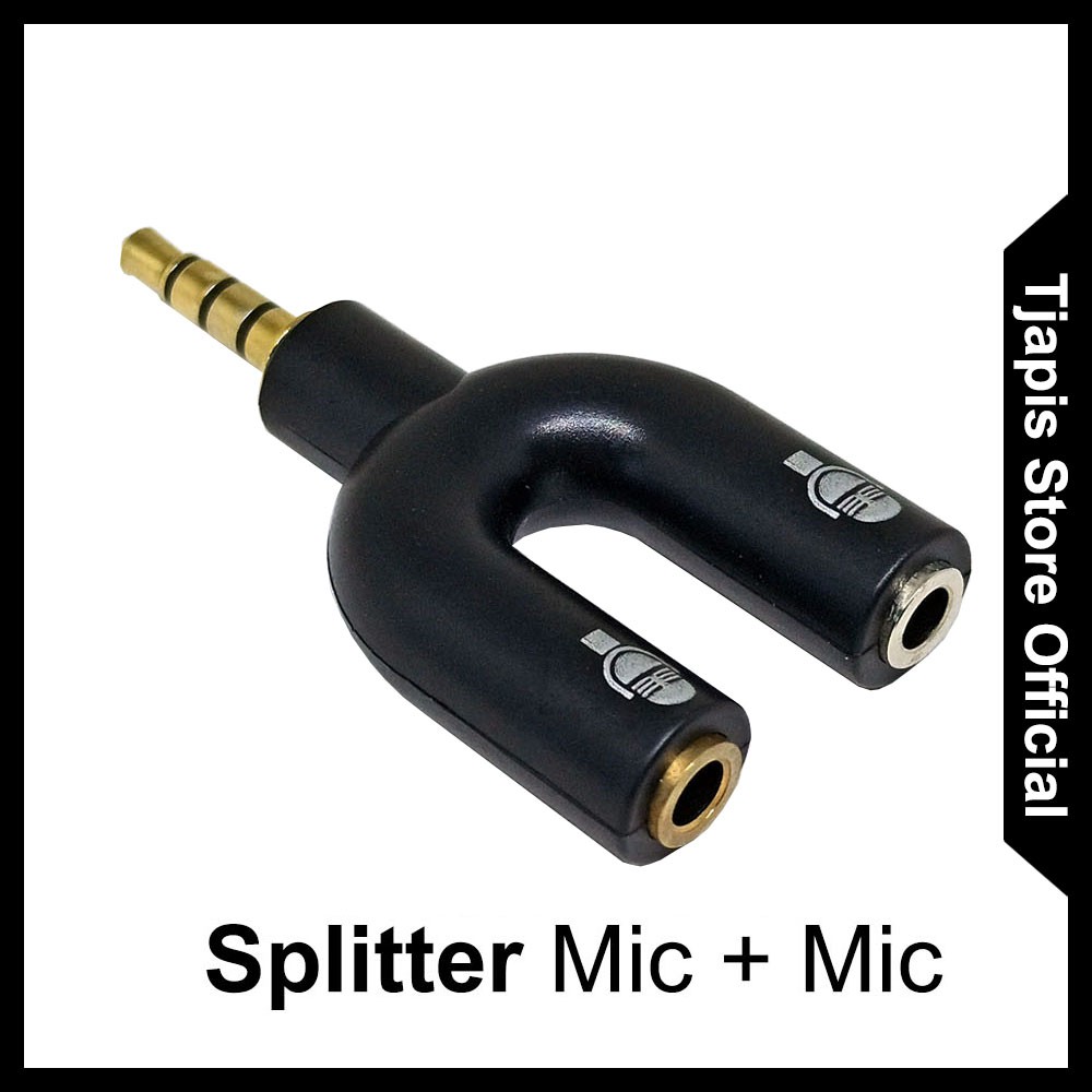 SPLITTER  2  MIC + MIC AUDIO ADAPTER DUAL MIKROFON