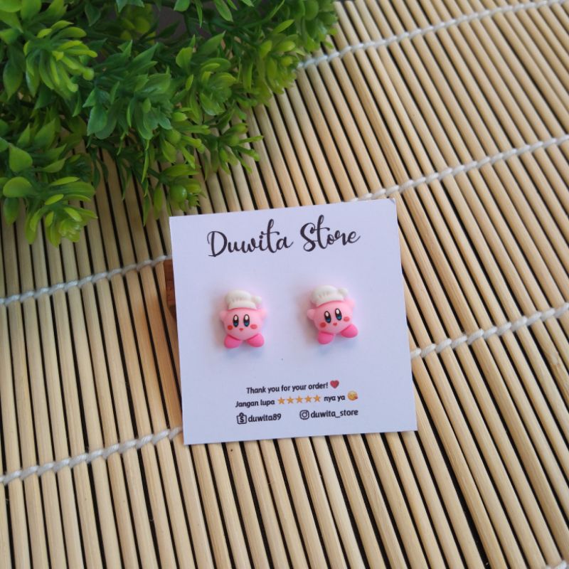 HANDMADE ANTING ANAK/DEWASA ANTING TUSUK PLASTIK MOTIF PINK BINATANG