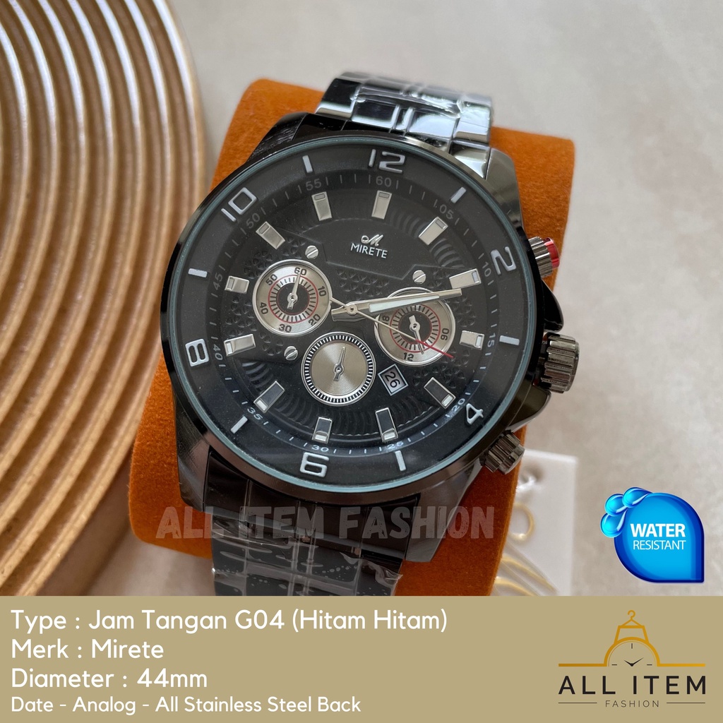 COD✅ Jam Tangan Rantai Pria Mirete Analog G04 / Arloji / Watch / Tahan Air / Stainless Steel / Jam Tangan Laki Model Mewah