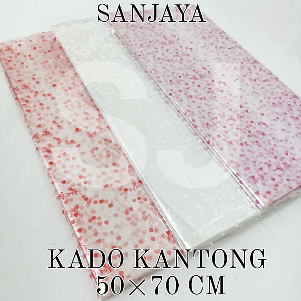 [100 Lembar] Kertas Kado / Kertas Pembungkus Kado Transparan / Wrapping Paper Transparent / Kado Kantong 50x70Cm