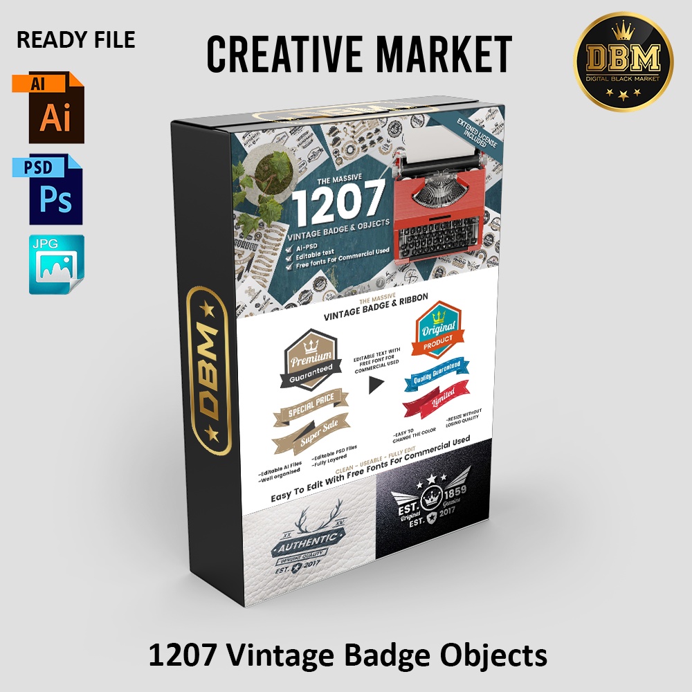 1207 Vintage Badge Objects - Vector Designs