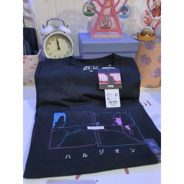 YOASOBI X UNIQLO T-shirt (UT) HARUJION HITAM BLACK XL ORIGINAL