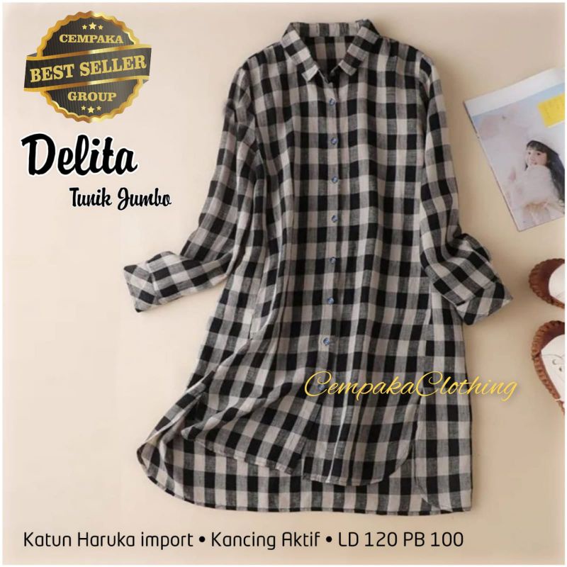 Delita jumbo tunik by Cempaka clothing
