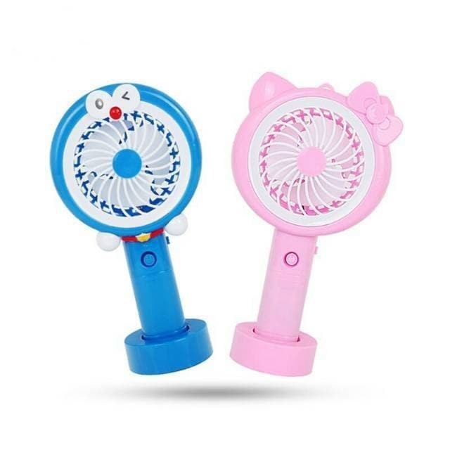 COD Kipas Angin Mini LED / Mini Fan LED USB Karakter SX-109 - DORAEMON/HELLO KITTY