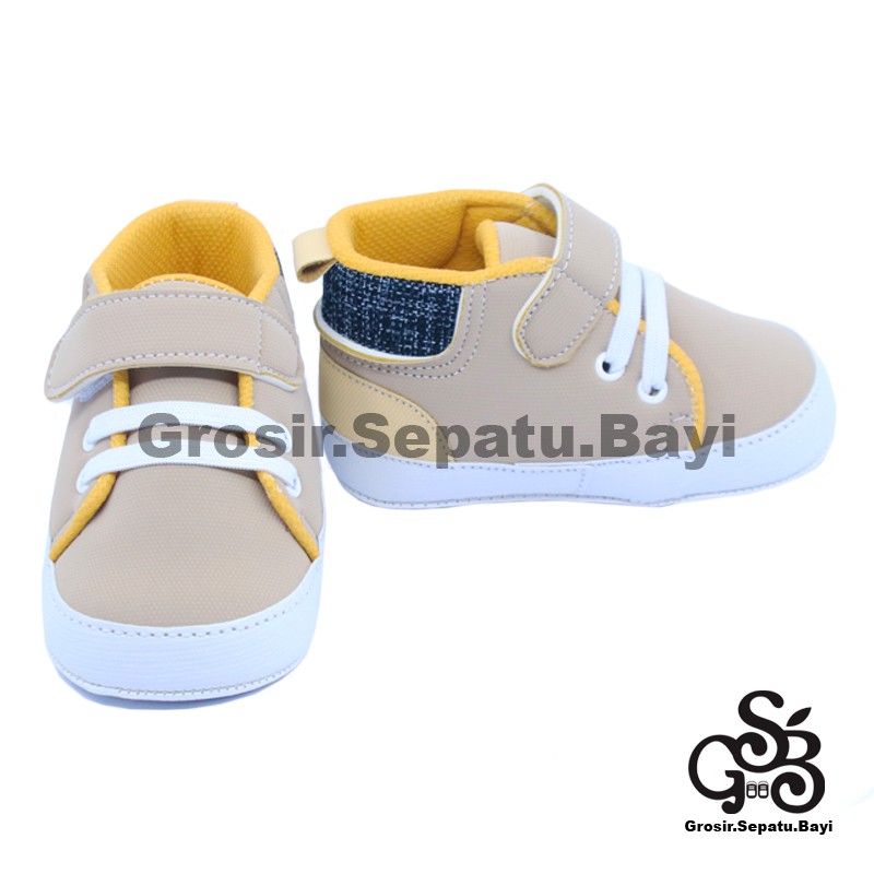 sepatu bayi baby shoes prewalker laki laki perempuan umur 2 - 14 bulan model Basket Case Abu