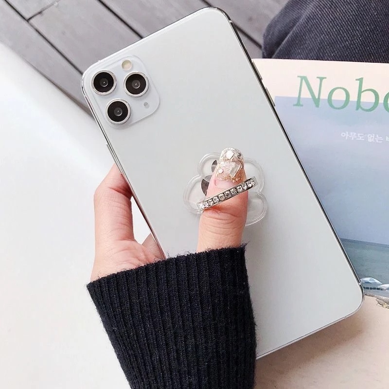 Mobile Phone Diamond Ring Holder/ 360 °  Rotation Transparent Finger Stand