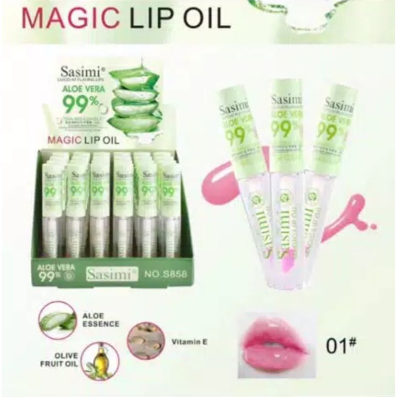 LIP OIL MAGIC VITAMIN PINK BIBIR SASIMI 99% ALOE VERA S-858 / S886