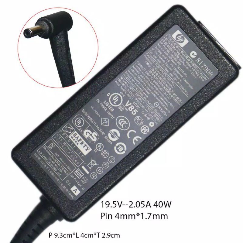 Adaptor Charger HP 19V 2.05A DC 4.0*1.7 mm for HP Mini 210 210-1000 210-2000 210-1014 210-1014TU 210-1066TU 110-3000