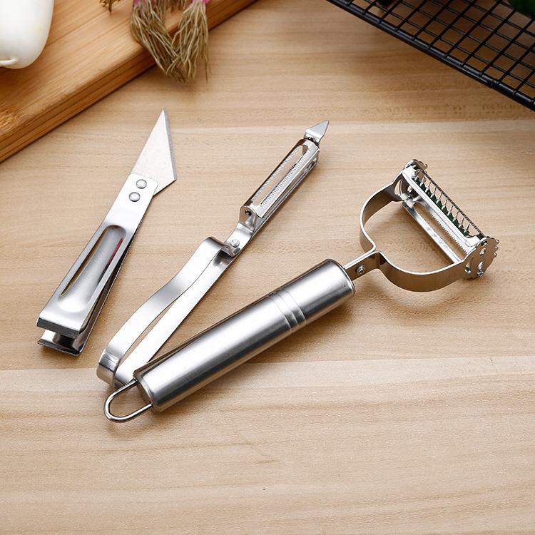 UNNISO -  Pisau Peeler Stainless Pengupas Kulit Buah Dan Sayur 1 Set isi 3 Pc