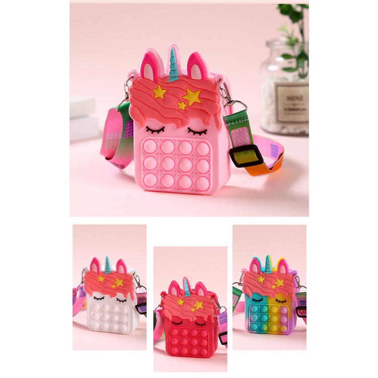 tas termurah anak unicorn selempang jelly  pop it