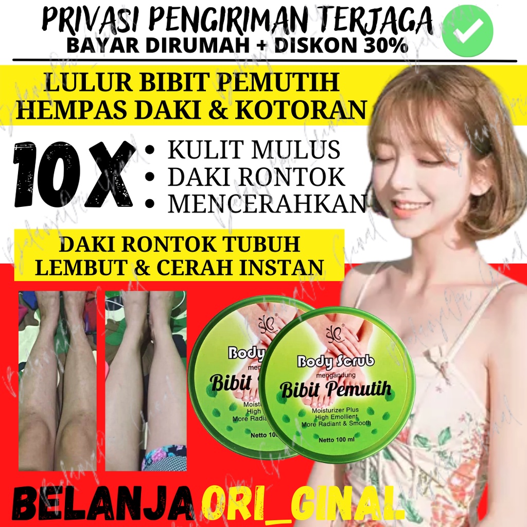 LULUR PEMUTIH BADAN - SCRUB BADAN - SYB BODY SCRUB BIBIT PEMUTIH BPOM 100ML - LULUR BIBIT PEMUTIH