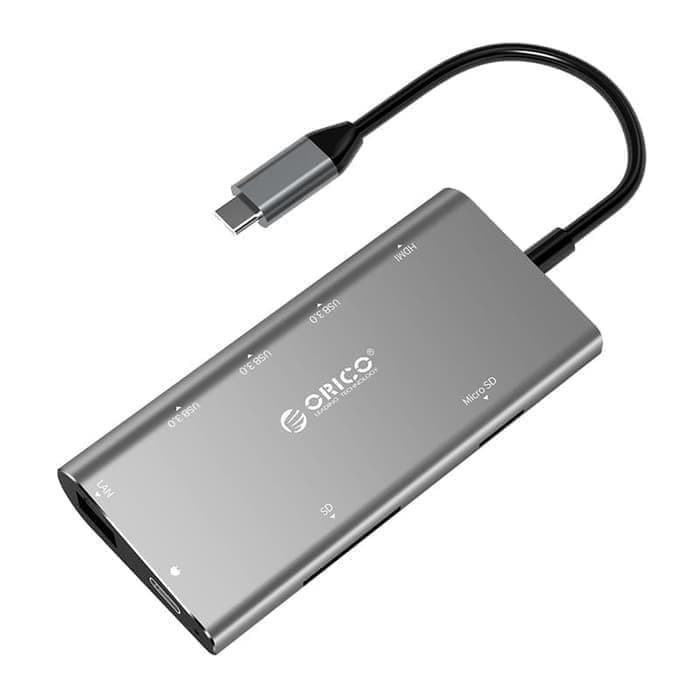 ORICO CLH-W2 Type-C To USB 3.0 Hub PD 4K HDMI Lan Gigabit TF SD 8 In 1 - Orico