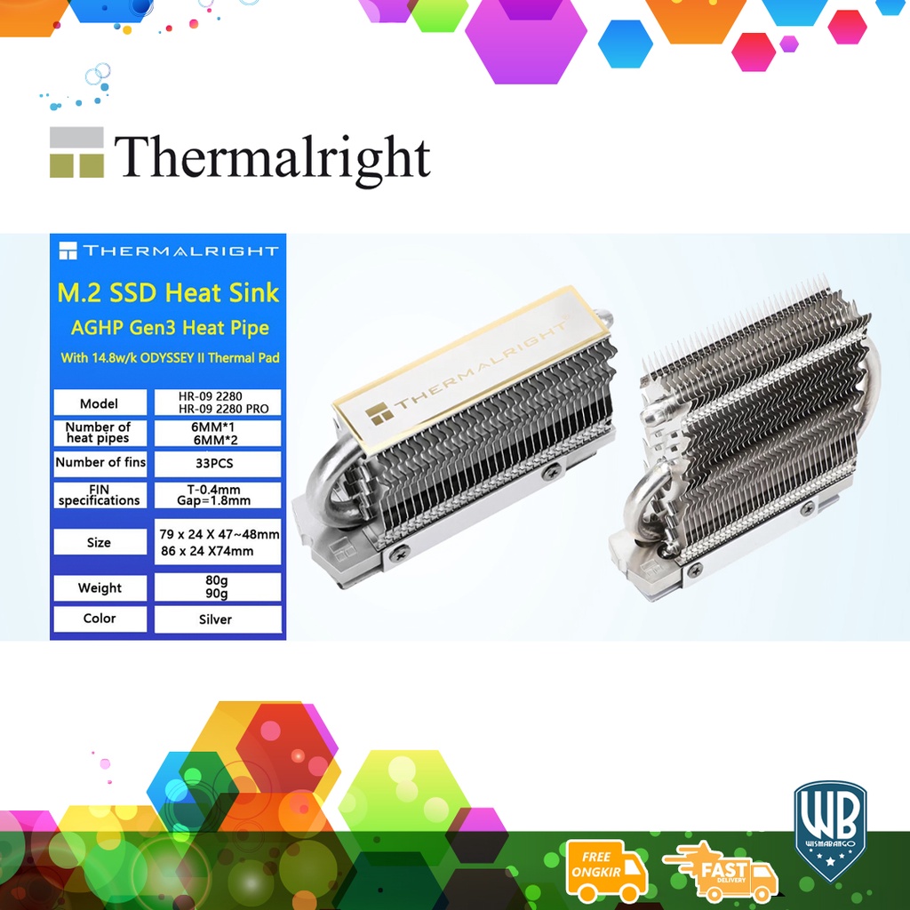 Dissipatore SSD Thermalright HR-09 2280 PRO - Doppia Faccia Per M.2, Alta Prestazione