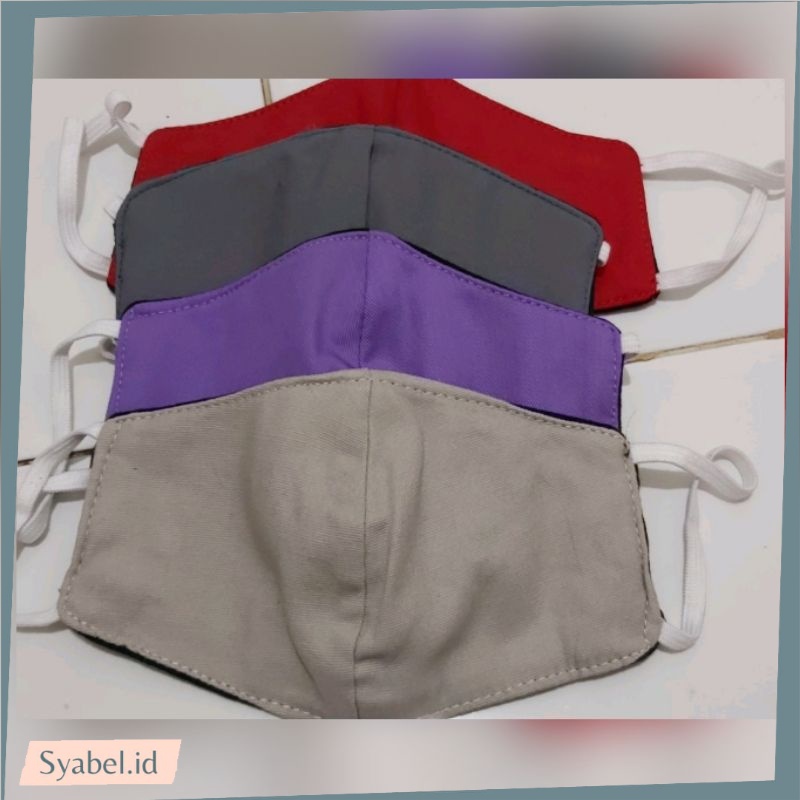 MASKER KAIN POLOS ANAK WARNA  RANDOM 2 PLY DAN 3 PLY/LAPIS EARLOOP