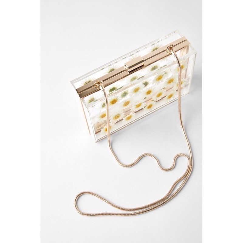 zara flower daisy acrilic bag